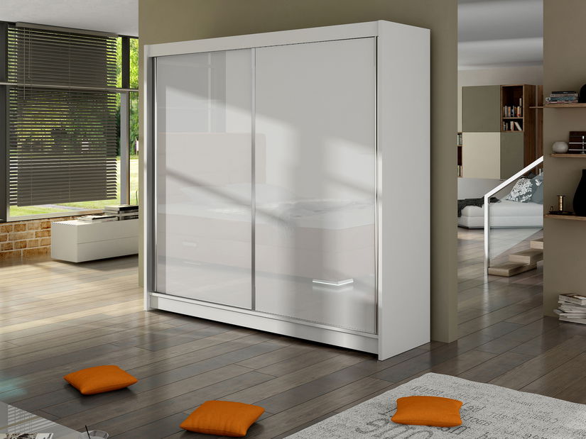 Šatníková skříň Vance (bílá + bílá)