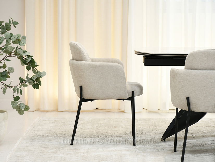 Jídelní židle Oficina (béžová + černá)