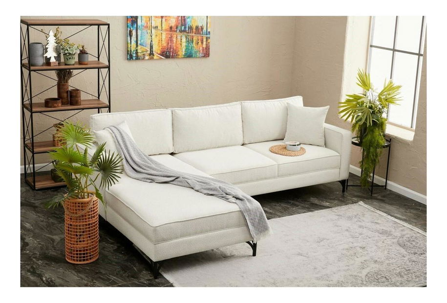 Rohová sedací souprava Brenen (L) (krémová + černá)