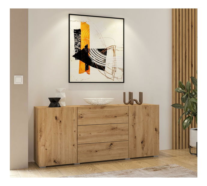 Komoda Avernic Typ 26 (černá + dub artisan)