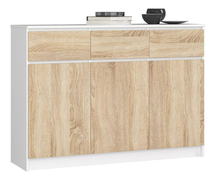 Komoda Keanu VI (bílá + dub sonoma)