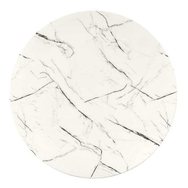 Jídelní stůl Raunds (mramor bílý + zlatá)