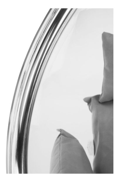 Závěsné houpací křeslo Belgica 3 (transparentní + stříbrná + šedá)