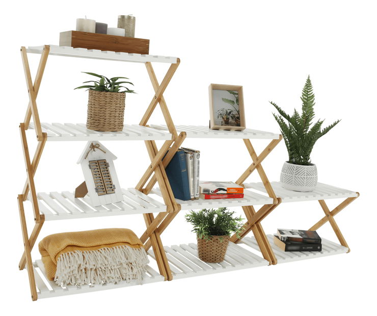 Regál Petria 2 (bílá + hnědá)