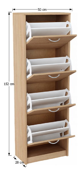 Botník (skříňka na boty) Verity Typ 3 (dub sonoma + bílá)