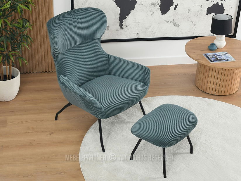 Křeslo Condor (tyrkysová + černá)