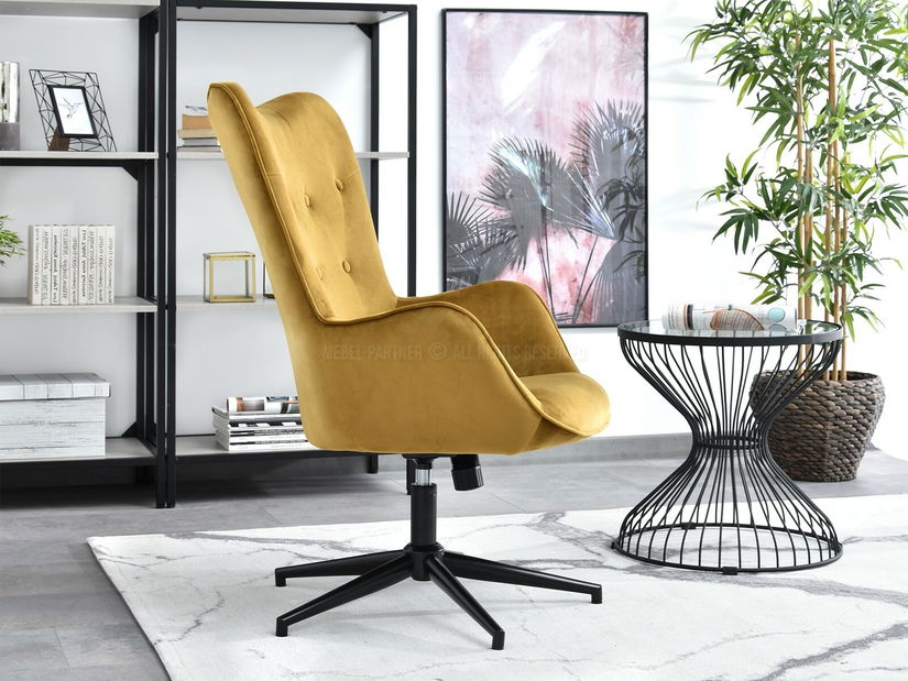 Křeslo Truni (zlatá + černá)