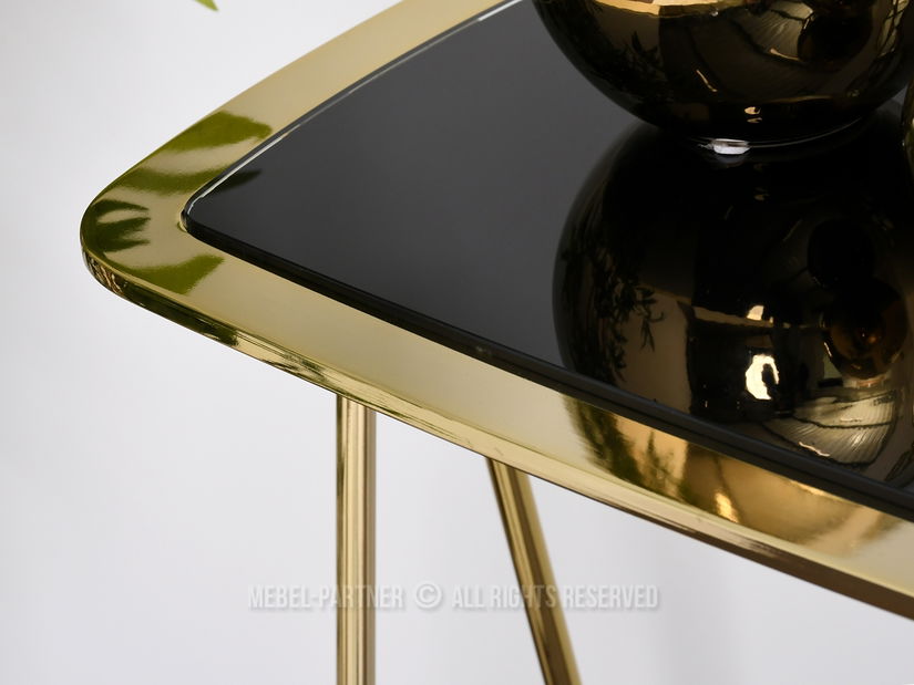 Konzolový stolek Vivana Kons (černá + zlatá)