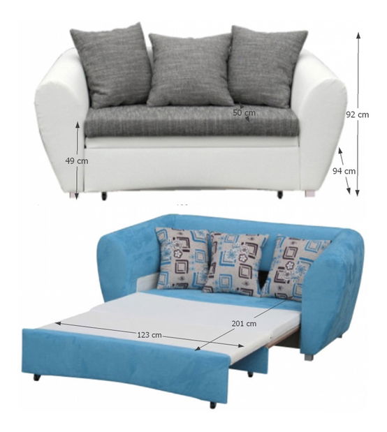 Pohovka dvojsed Aspen bílá + melír