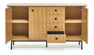 Komoda Sommer KM1 (dub přírodní + černá)