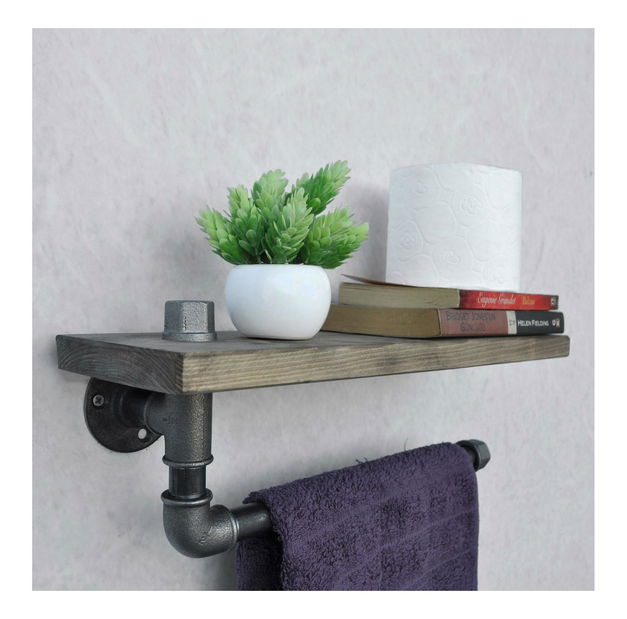 Nástěnný věšák Nenanu 18 (ořech + černá)