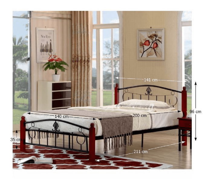 Manželská postel 140 cm Margery (s roštem)