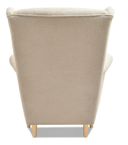 Křeslo ušák Margis (béžová + bílá)