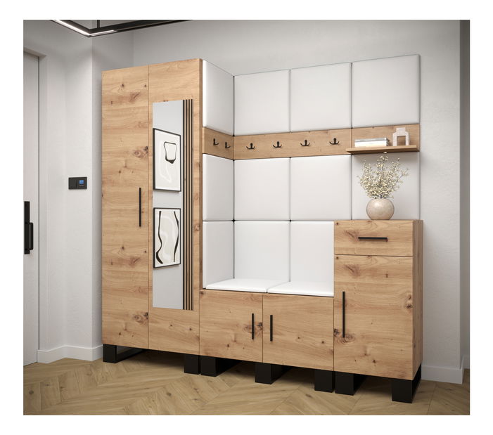 Předsíňová sestava Amanda 13 (dub artisan + bílá)