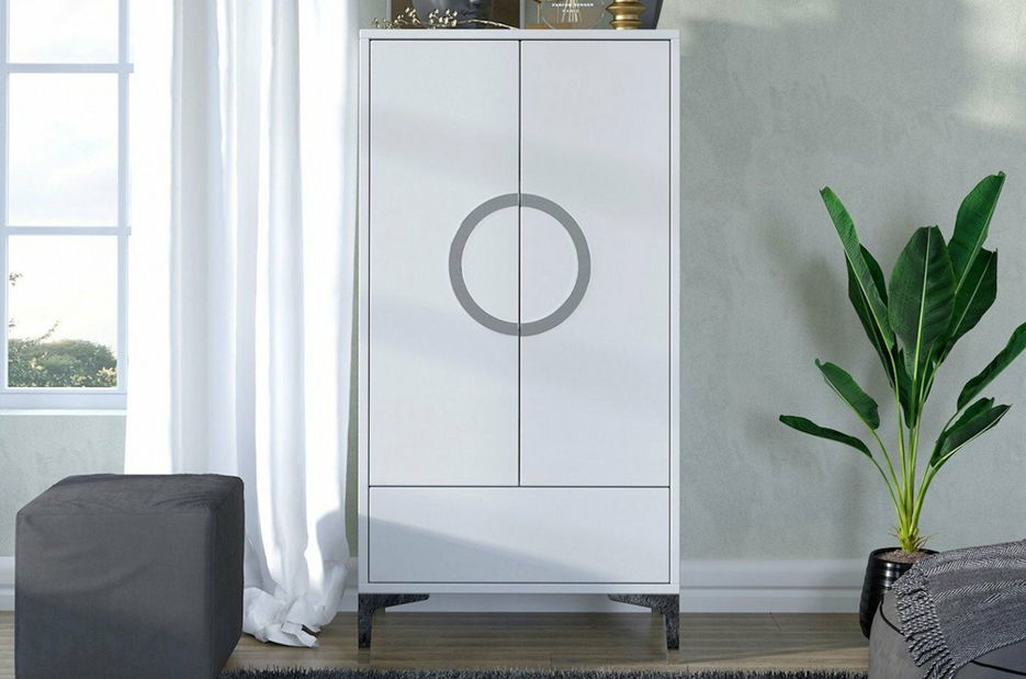 Komoda Naturlig Evenna (vysoký lesk bílý) (vysoká)