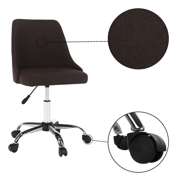 Kancelářská židle Eminence (hnědá + chróm)