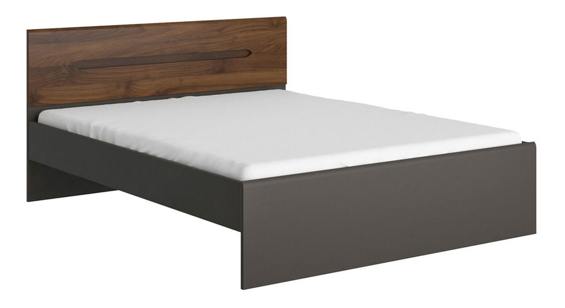Manželská postel 160 cm BRW Elpasso LOZ/160 (Šedý wolfram + Ořech kolumbie)
