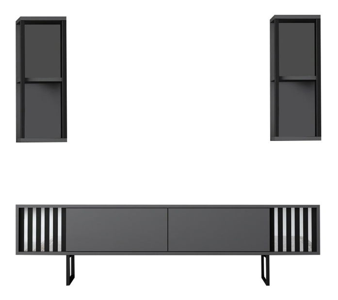 Sestava nábytku do obývacího pokoje Chromatic (Antracit + Černá)