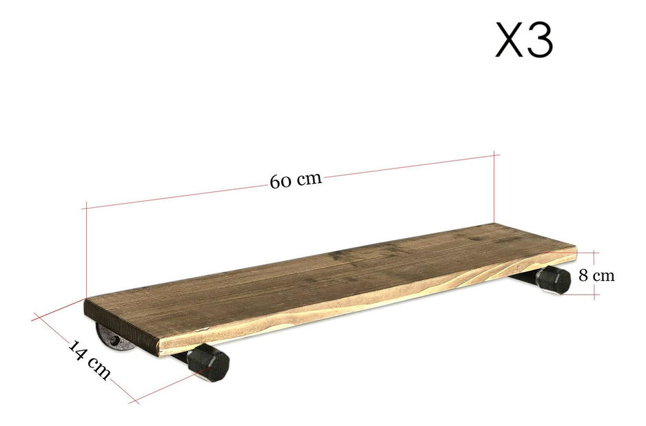 Set 3ks. polic Nenanu 30 (ořech + černá)