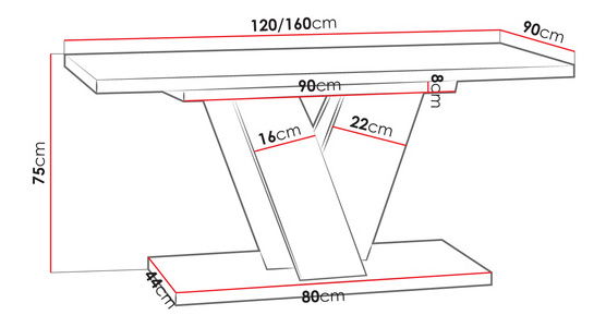 Jídelní stůl Timmy (bílý lesk + beton)