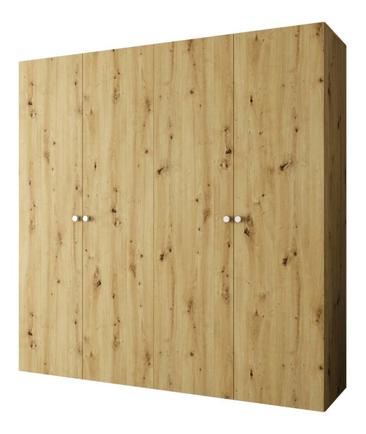 Šatní skříň 200 cm Parna 1 (dub artisan + stříbrná)