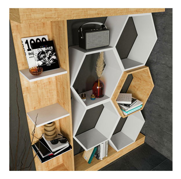 Regál Salix (bílá + dub) *bazar