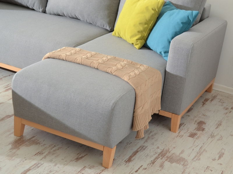 Rohová sedačka Salida (šedá + dub)