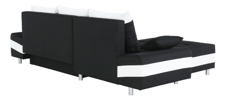 Rohová sedací souprava Peos černá + bílá (L)