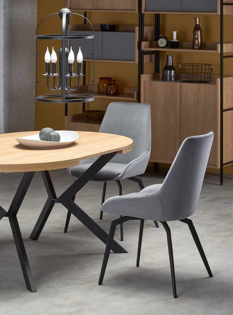 Jídelní stůl Peperoni (dub zlatý + černá)