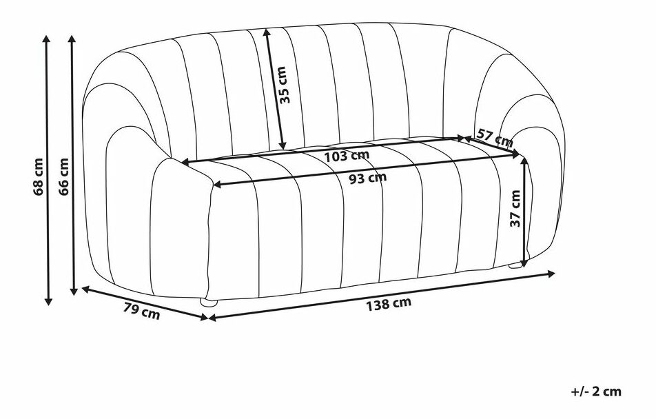 Pohovka dvousedačka Malza (bílá)