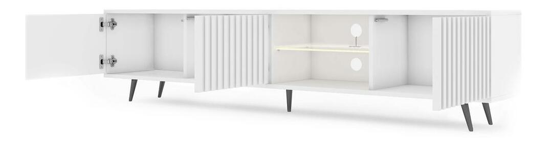 TV skříňka/stolek Biel 175 (s osvětlením) (bílá)