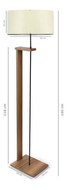 Stojanová lampa Avanasta 3 (krémová + dřevo)