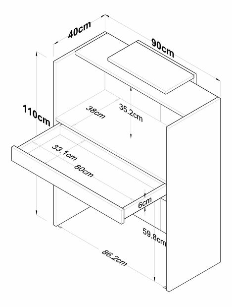 Recepční pult Majoren (ořech + antracit)