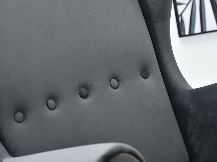 Křeslo ušák Margis (šedá + bílá)