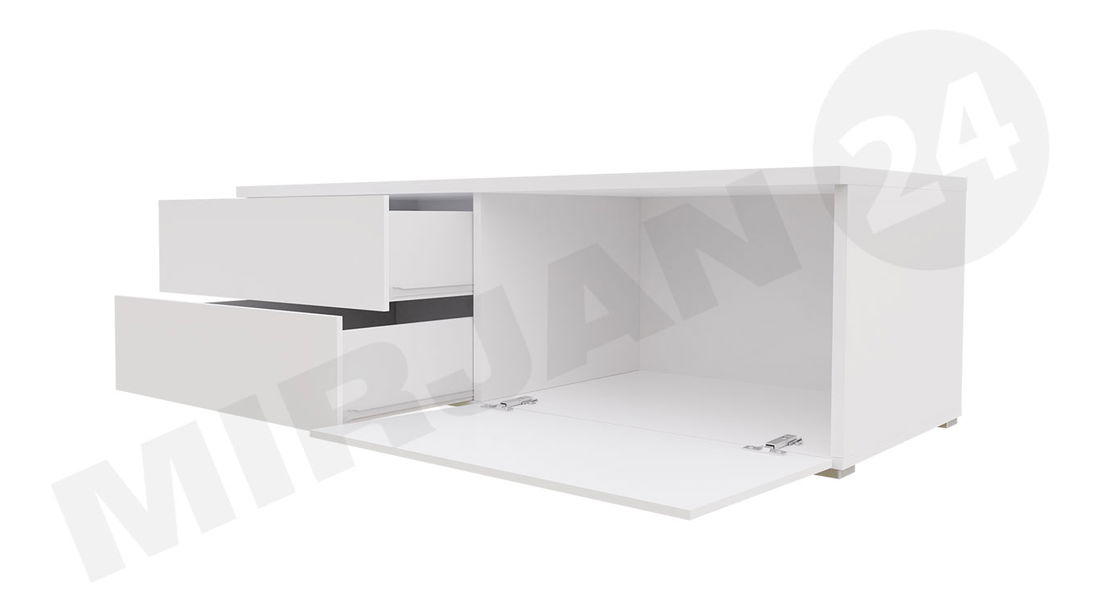 TV stolek Coral XI Double (bílá + šedý lesk)