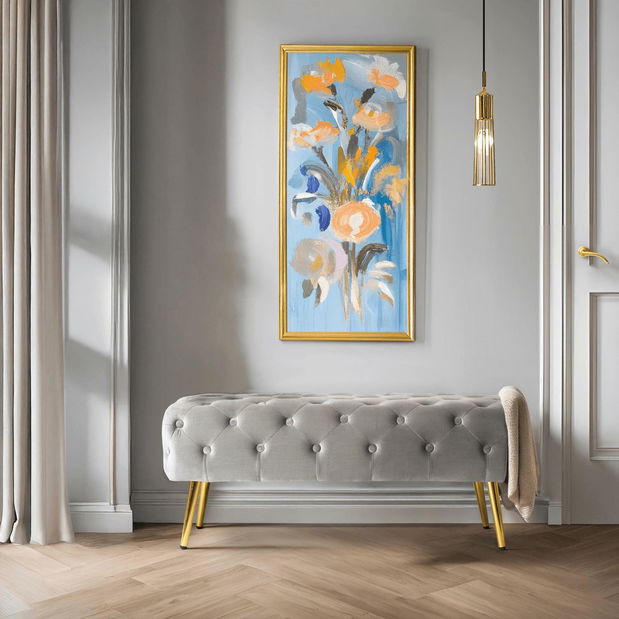 Lavice Vestiduras 2 (šedá + zlatá)