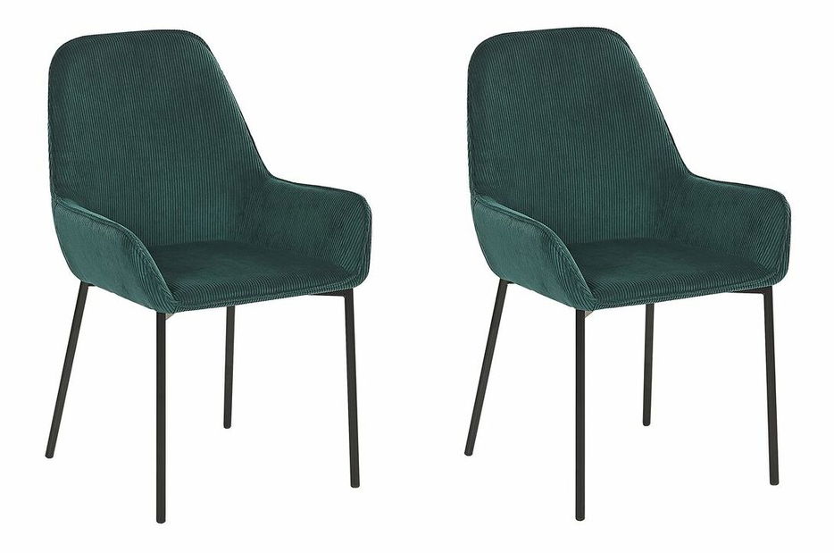 Set 2 ks. jídelních židlí LARNO (tmavě zelená)