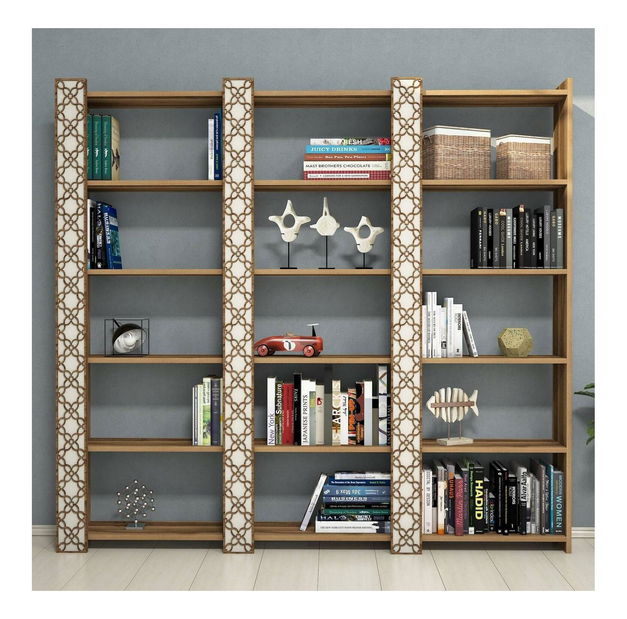 Regál Clementine 3 (ořech + krémová)