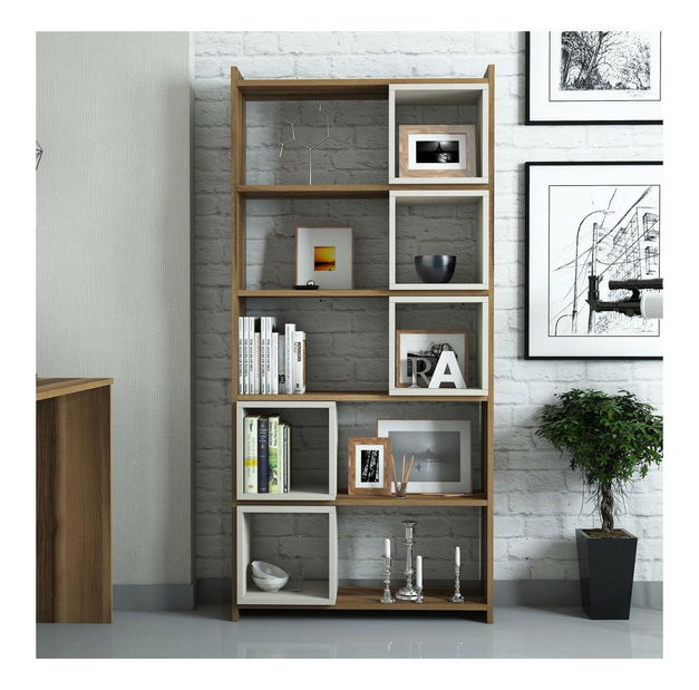 Regál Blanchet (ořech + krémová)