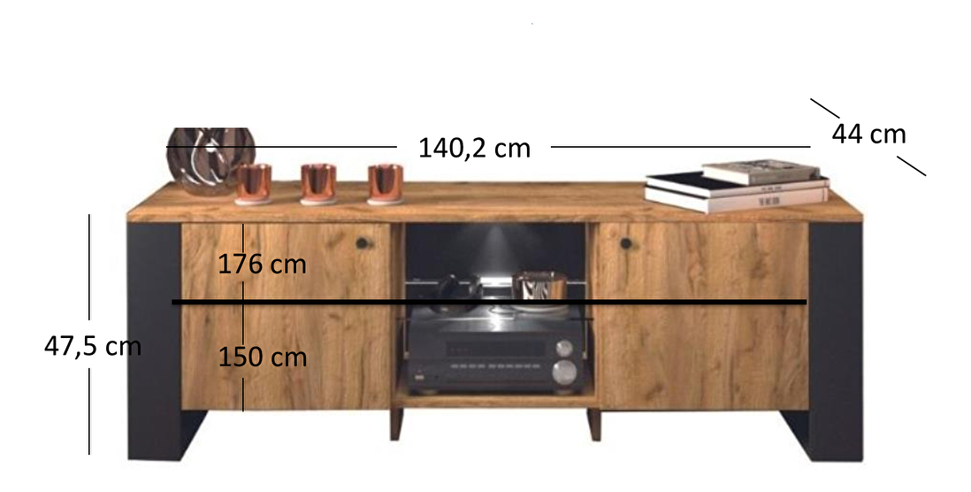 TV stolek Wayne (dub craft zlatý)