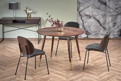 Jídelní stůl Domingo (ořech + zlatá) (pro 3 osoby)