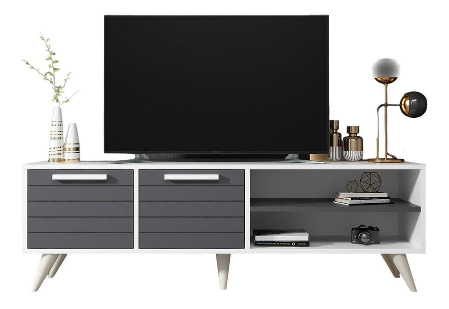 TV stolek/skříňka Dononu (bílá + antracit)