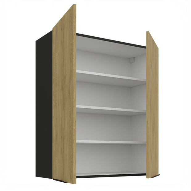 Horní kuchyňská skříňka Carminia 80 G-90 2F (dub cremona + černá)