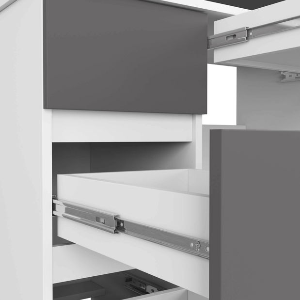 PC stůl Alineadas (bílá + grafit)