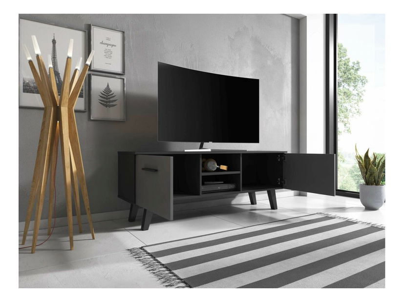 TV stolek/skříňka Neal (cerná matno + grafit)
