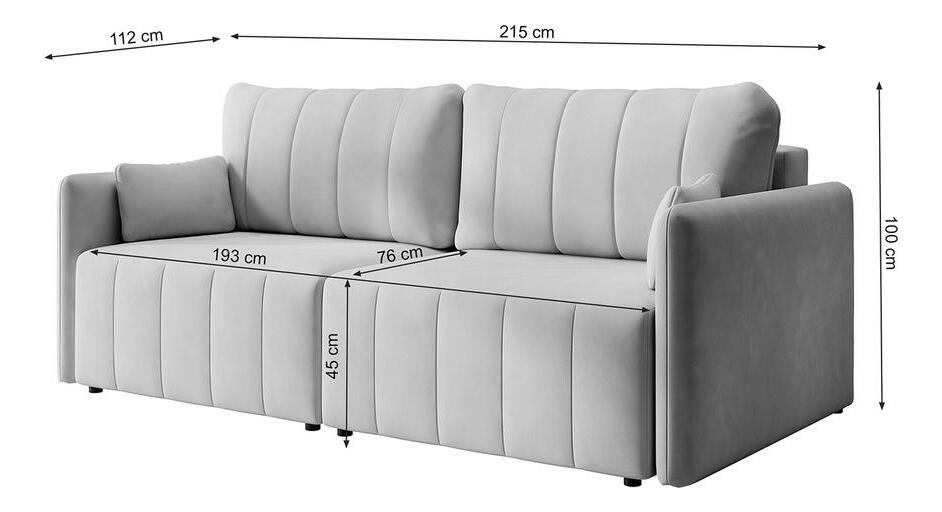 Pohovka Perkley (světle šedá + černá)