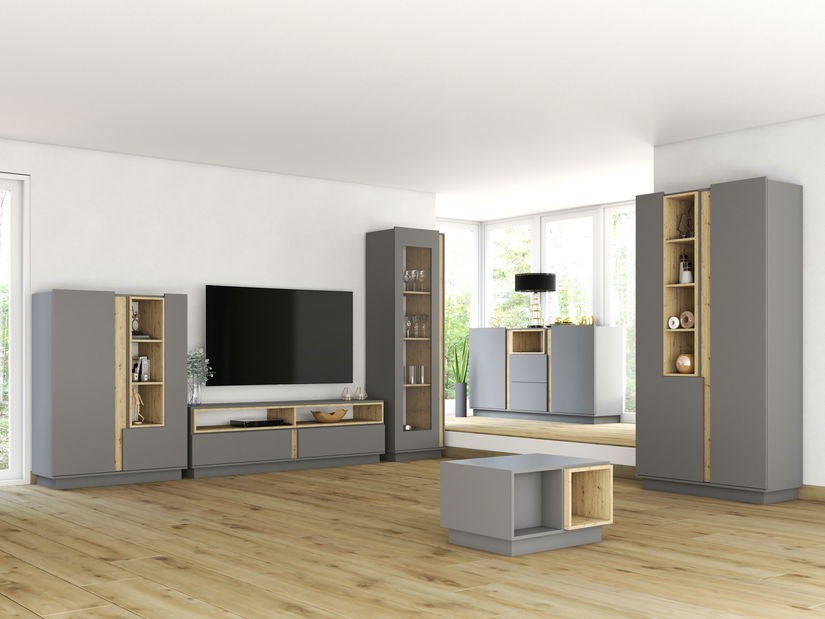 Obývací pokoj Gabrielle 1 (dub artisan + šedá)