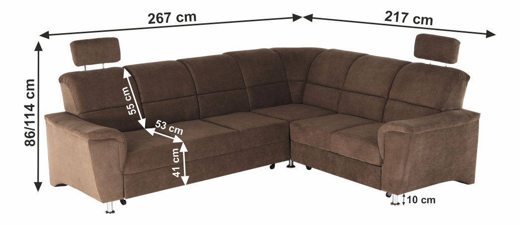 Rohová sedací souprava Stan (hnědá) (P)