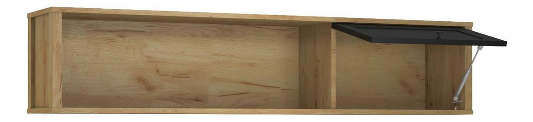 Závěsná police Bruselas (dub craft zlatý + černá)