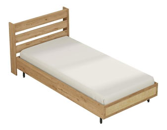 Jednolůžková postel 100 cm Otto 13 (bez roštu) (ořech + dub + černá)